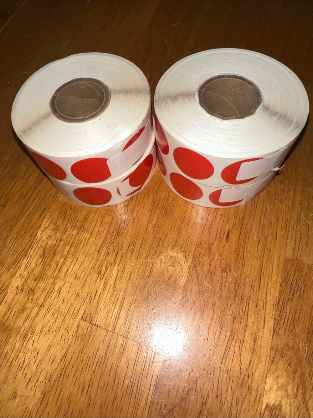 Red Round Color Coding Dot Stickers Rolls